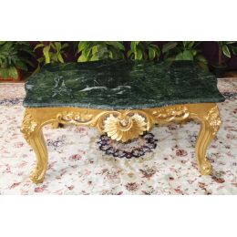 Table Basse Baroque - 75cm - Couleurs de bois et marbres sur Mesure