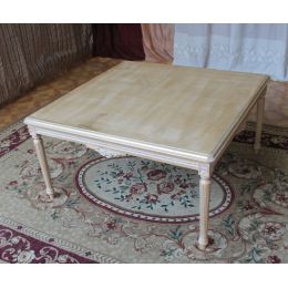 Table Basse Carre Style Louis XVI - 65 cm - Couleurs de bois sur Mesure