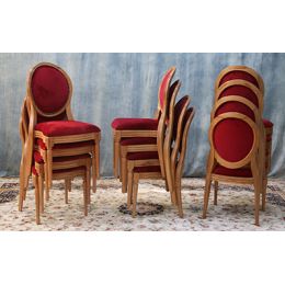 12 CHAISES MEDAILLON EMPILABLES