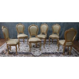 6 CHAISES CABRIOLET STYLE LOUIS XV